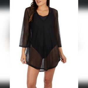 Jordan Taylor Womens Solid V-Neck Bell Sleeve Tunic coverup